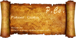Pakner Csaba névjegykártya